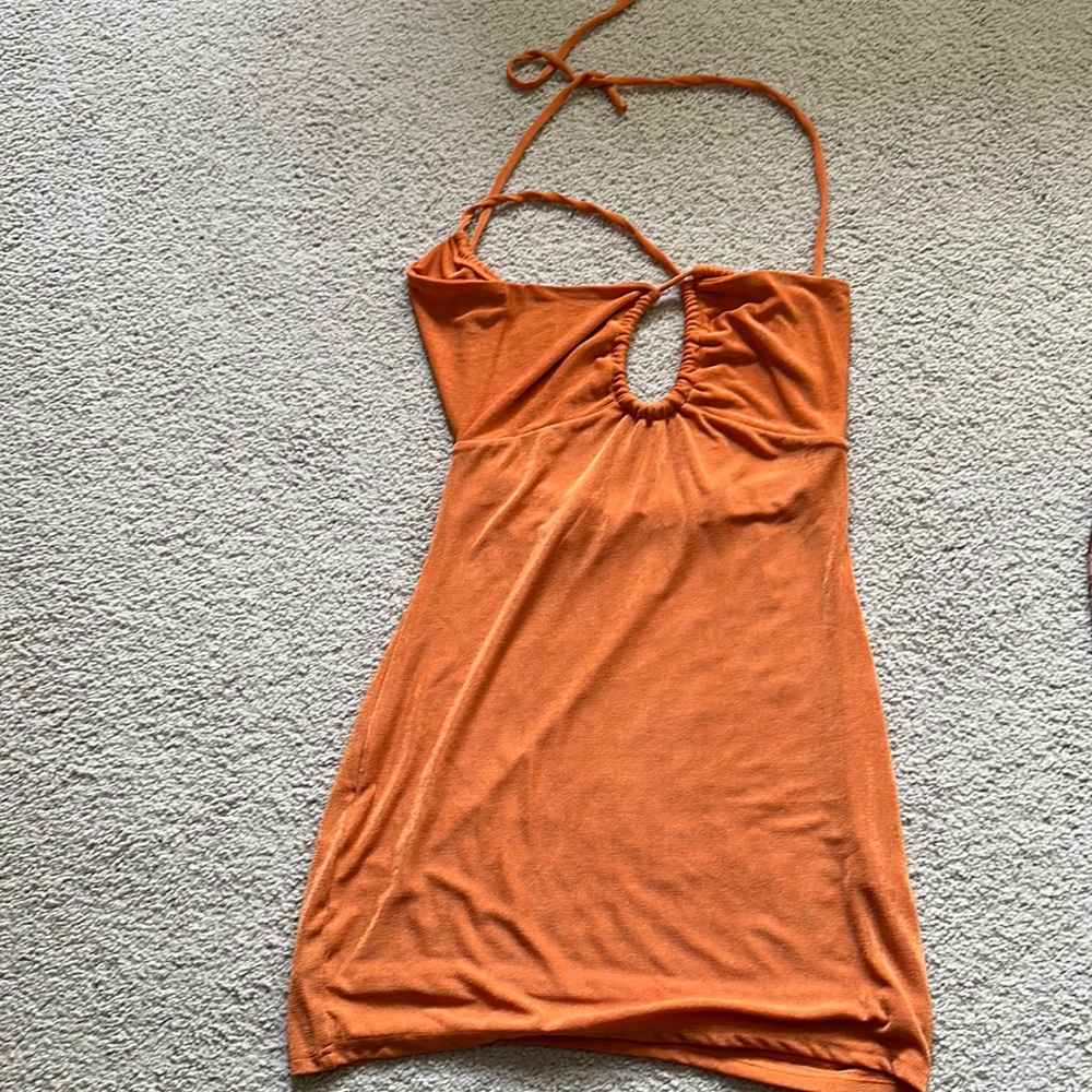 Pepper mayo orange mini dress